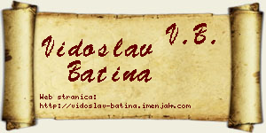 Vidoslav Batina vizit kartica